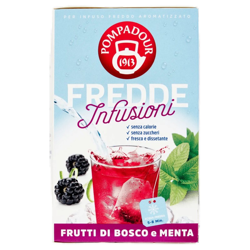 8002355665875 Pompadour Fredde Infusioni Frutti di Bosco e Menta 18x2,5gr