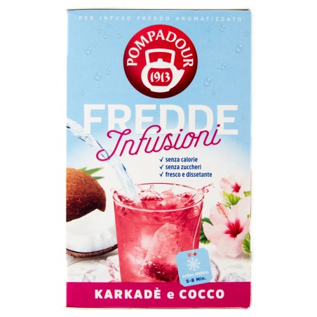 8002355758324 Pompadour Fredde Infusioni Karkadè & Cocco 18x2,5gr