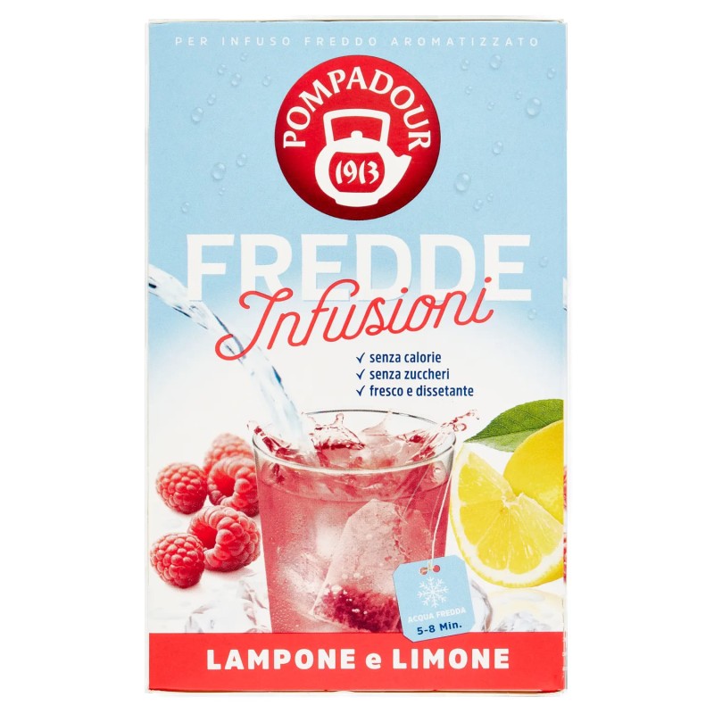 8002355462757 Pompadour Fredde Infusioni Lampone e Limone 18x2,5gr 8002355462757 Pompadour Fredde Infusioni Lampone e Limone 18x2,5gr