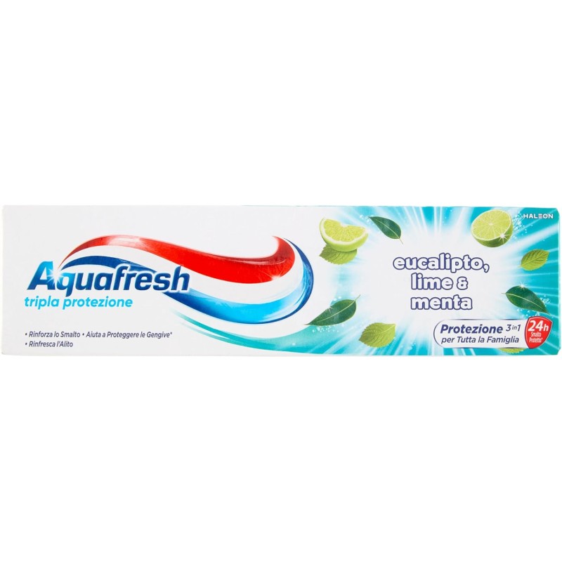 5054563087829 Aquafresh Dentifricio Tripla Protezione Eucalipto, Lime e Menta 75ml