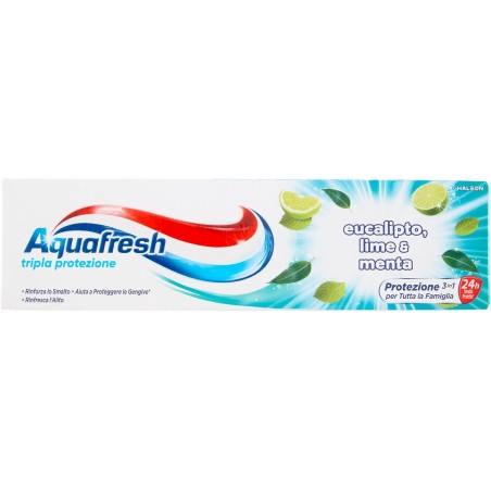 5054563087829 Aquafresh Dentifricio Tripla Protezione Eucalipto, Lime e Menta 75ml