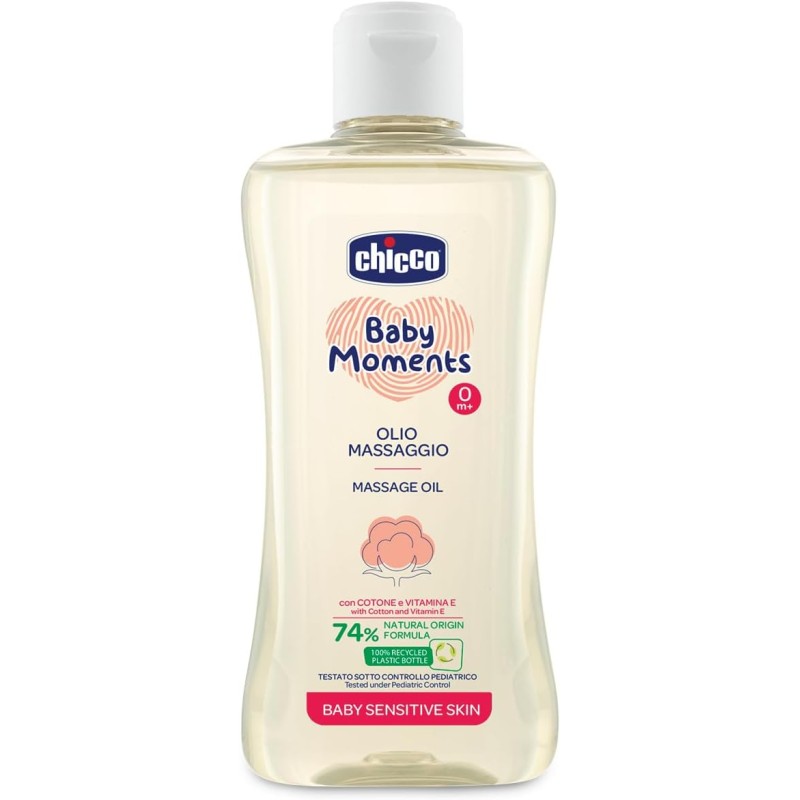 8058664129331 Chicco Baby Moments Olio Massaggio Sensitive 200ml