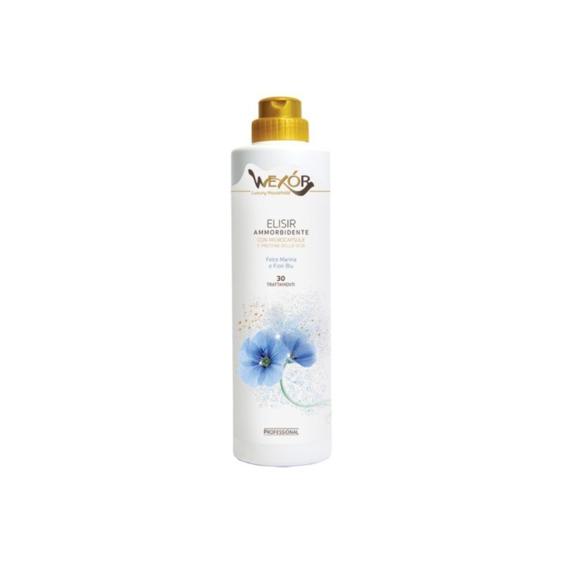 8054729631269 Wexor Elixir Ammorbidente Felce Marina E Fiori Blu 30 Misurini 750ml