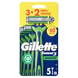 7702018495283 Gillette Sensor 3 Sensitive Rasoio Usa e Getta 3+2pz