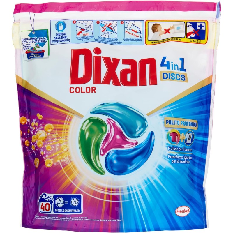 Dixan Discs 4in1 Color 40pz