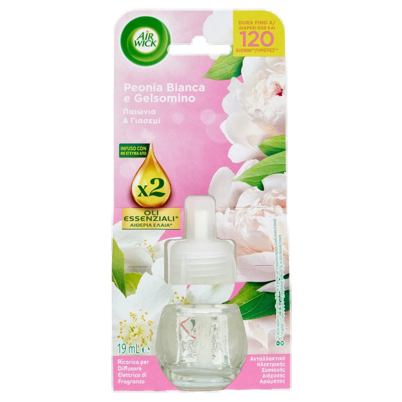 Air Wick Elettrico Ricarica Peonia Bianca e Gelsomino 19ml