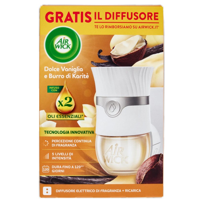 Air Wick Elettrico Kit Dolce Vaniglia e Burro di Karitè 1pz