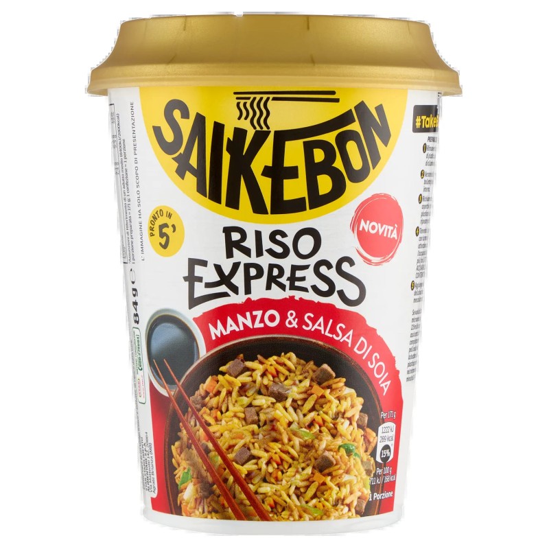 Saikebon Riso Express Manzo & Salsa di Soia 84gr