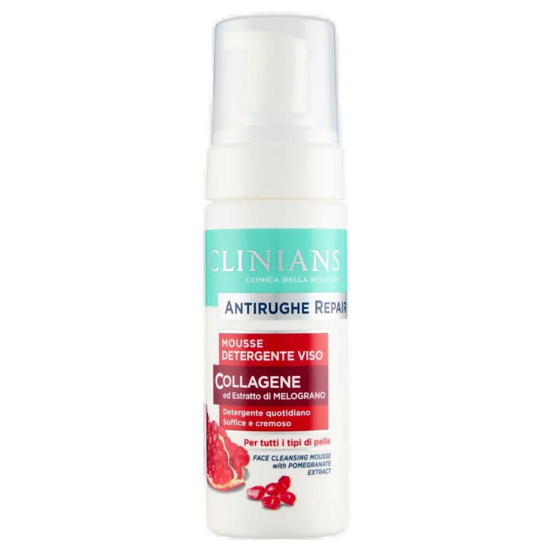 Clinians Mousse Detergente Viso Antirughe All'Estratto di Melograno 150ml