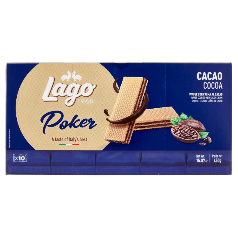 Lago Wafer Poker Cacao 10x45gr