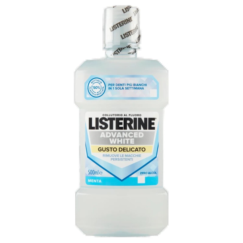 Listerine Collutorio Advanced White Gusto Delicato Menta 500ml