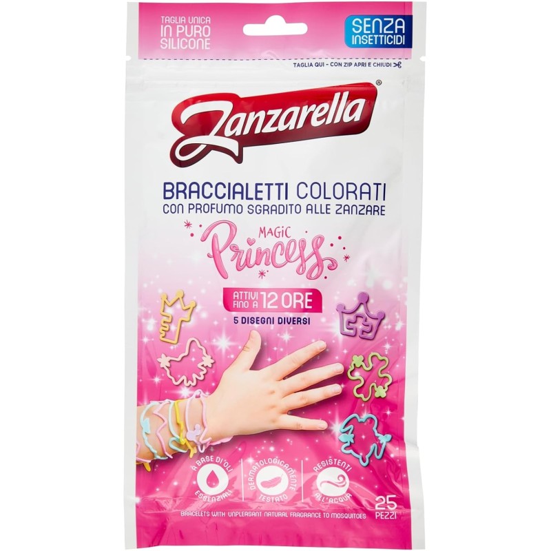 Zanzarella Braccialetti Colorati Magic Princess 25pz