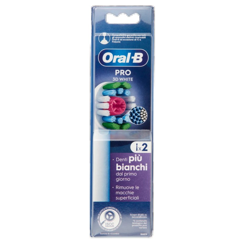 Oral-B Pro Ricambio Spazzolino Elettrico 3D White 2pz