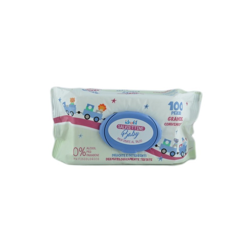 8020255070070Idrofil Baby Salviettine Talco Con Apri E Chiudi 100pz