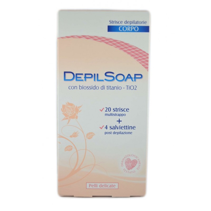 8005283014074Depilsoap Strisce Depilatorie Corpo Pelli Delicate 20pz
