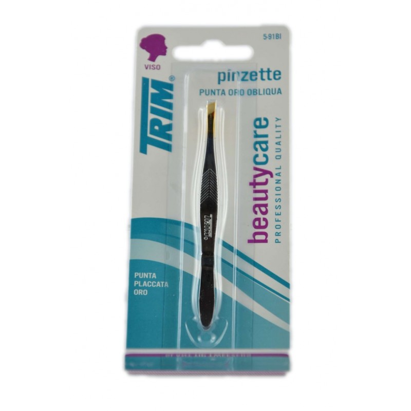 071603034211 Trim Pinzette Punta Oro Obliqua 5-91bi 1pz